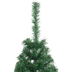 Sapin de Noël artificiel moitié avec support vert 150 cm PVC 509574509574