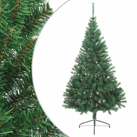 Sapin de Noël artificiel moitié avec support vert 180 cm PVC 509580509580