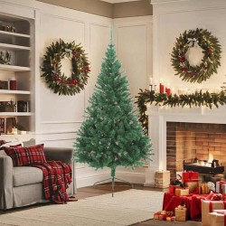 Sapin de Noël artificiel moitié avec support vert 180 cm PVC 509580509580