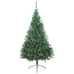 Sapin de Noël artificiel moitié avec support vert 180 cm PVC 509580509580