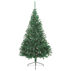 Sapin de Noël artificiel moitié avec support vert 210 cm PVC 509581509581