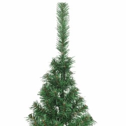 Sapin de Noël artificiel moitié avec support vert 210 cm PVC 509581509581
