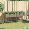 Jardinières avec étagère 2 pcs gris 90x40x75 cm résine tressée 509585509585