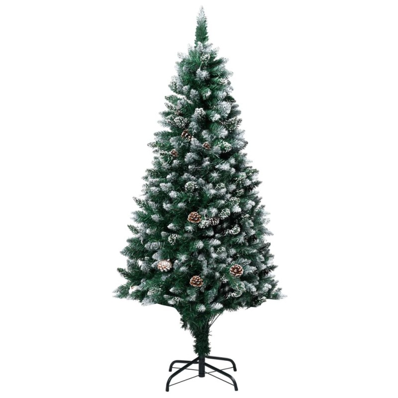 Sapin de Noël avec pommes de pin et neige blanche 180 cm 509589509589