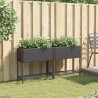 Jardinières avec étagère 2 pcs noir 70x28x70 cm résine tressée 509592509592
