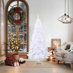 Arbre de Noël artificiel avec branches épaisses blanc 180cm PVC 509595509595