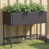 Jardinières avec étagère 2 pcs noir 90x40x75 cm résine tressée 509597509597