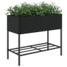 Jardinières avec étagère 2 pcs noir 90x40x75 cm résine tressée 509597509597