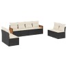 Salon de jardin 8 pcs avec coussins noir résine tressée 509627509627