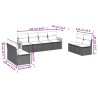Salon de jardin 8 pcs avec coussins noir résine tressée 509627509627