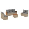Salon de jardin avec coussins 8 pcs beige résine tressée 509631509631