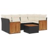 Salon de jardin 7 pcs avec coussins noir résine tressée 509632509632