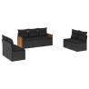 Salon de jardin 7 pcs avec coussins noir résine tressée 509635509635