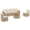 Salon de jardin avec coussins 7 pcs beige résine tressée 509636509636