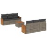 Salon de jardin avec coussins 7 pcs gris résine tressée 509650509650