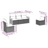 Salon de jardin 5 pcs avec coussins noir résine tressée 509651509651