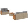 Salon de jardin avec coussins 6 pcs beige résine tressée 509662509662