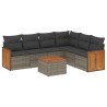 Salon de jardin avec coussins 7 pcs gris résine tressée 509673509673