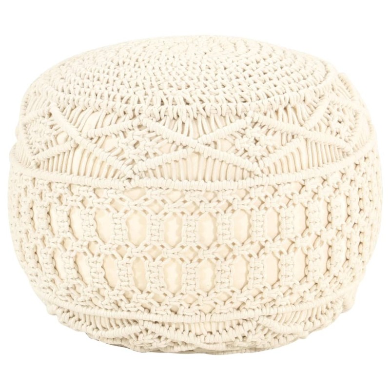 Pouf fait à la main en macramé 45x30 cm Coton 509688509688