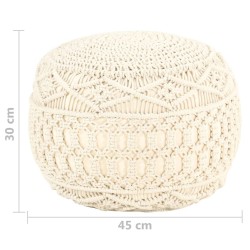 Pouf fait à la main en macramé 45x30 cm Coton 509688509688