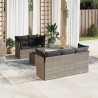 Salon de jardin 6 pcs avec coussins gris clair résine tressée 509691509691