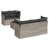 Salon de jardin 6 pcs avec coussins gris clair résine tressée 509691509691