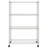 Étagère de rangement 4 niveaux et roues 90x35x142 cm chrome 509720509720