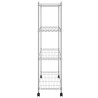 Étagère de rangement 4 niveaux et roues 90x35x142 cm chrome 509720509720