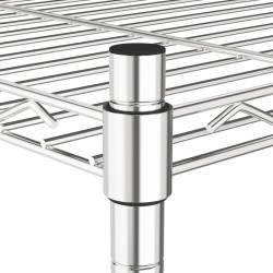 Étagère de rangement 4 niveaux et roues 90x35x142 cm chrome 509720509720