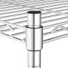 Étagère de rangement 4 niveaux et roues 90x35x142 cm chrome 509720509720