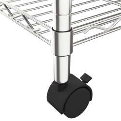 Étagère de rangement 4 niveaux et roues 90x35x142 cm chrome 509720509720
