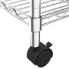 Étagère de rangement 4 niveaux et roues 90x35x142 cm chrome 509720509720