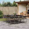 Ensemble à manger de jardin 9 pcs coussins gris résine tressée 509734509734