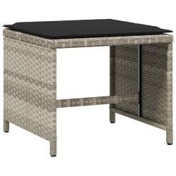Ensemble à manger de jardin et coussins 9 pcs gris clair rotin 509740509740