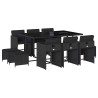 Ensemble à manger de jardin 11 pcs coussins noir résine tressée 509745509745