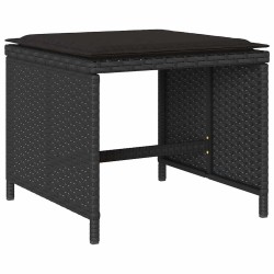 Ensemble à manger de jardin 11 pcs coussins noir résine tressée 509745509745
