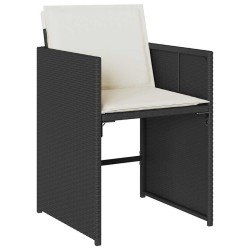 Ensemble à manger de jardin 11 pcs coussins noir résine tressée 509746509746