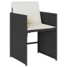 Ensemble à manger de jardin 11 pcs coussins noir résine tressée 509746509746