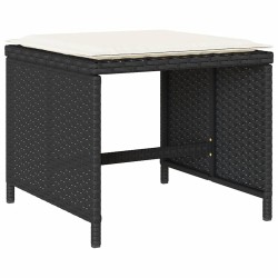 Ensemble à manger de jardin 11 pcs coussins noir résine tressée 509746509746