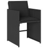 Ensemble à manger de jardin 9pcs coussins noir résine tressée 509748509748