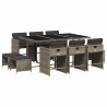 Ensemble à manger de jardin 11pcs avec coussins gris poly rotin 509752509752