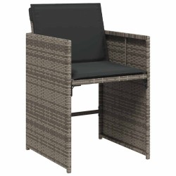 Ensemble à manger de jardin 11pcs avec coussins gris poly rotin 509752509752