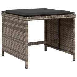 Ensemble à manger de jardin 11pcs avec coussins gris poly rotin 509752509752