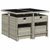 Ensemble à manger de jardin et coussins 9 pcs gris clair rotin 509753509753