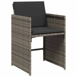 Ensemble à manger de jardin 9 pcs coussins gris résine tressée 509754509754