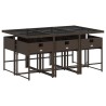 Ensemble à manger de jardin et coussins 7 pcs marron rotin 509758509758