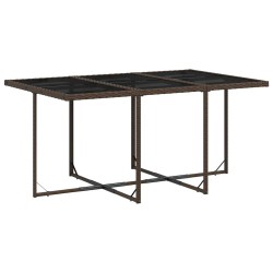 Ensemble à manger de jardin et coussins 7 pcs marron rotin 509758509758