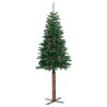 Sapin de Noël mince avec bois véritable et cônes vert 180cm PVC 509759509759