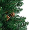 Sapin de Noël mince avec bois véritable et cônes vert 180cm PVC 509759509759