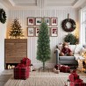 Sapin de Noël artificiel mince avec support vert 180 cm PVC 509762509762